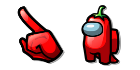 Курсор Among Us Red Chili Pepper Character