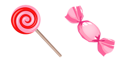 Pink Lollipop and Wrapped Candy Cursor