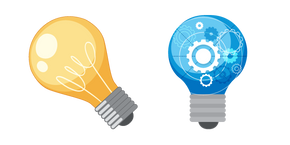 Yellow and Blue Light Bulbs Cursor