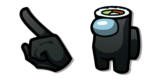 Among Us Personaje de Sushi Roll Negro Cursor