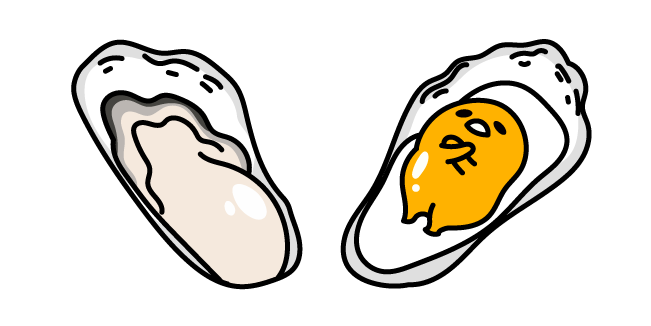 Gudetama Reposant sur une Coquille d'Huître Cursor