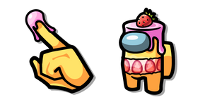 Among Us Personnage Jaune de Gâteau aux Fraises Curseur