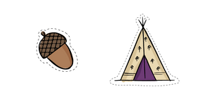 Курсор VSCO Girl Hand-Drawn Acorn and Tent