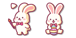 Kawaii Easter Bunny Painting an Egg Cursor