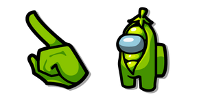 Курсор Among Us Green Pea Pod Character