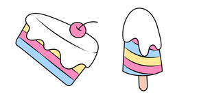 Курсор VSCO Girl Rainbow Cake and Ice Cream