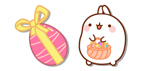 Molang et un Panier d'œufs de Pâques Curseur