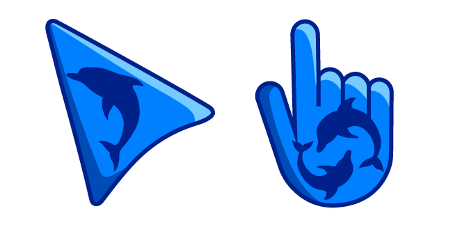 Dolphins on Azure Blue Background Cursor