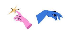 Manos de Miguel Ángel en Rosa y Azul cursor