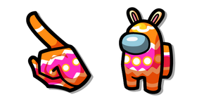 Курсор Among Us Orange Easter Egg with Bunny Ears Character