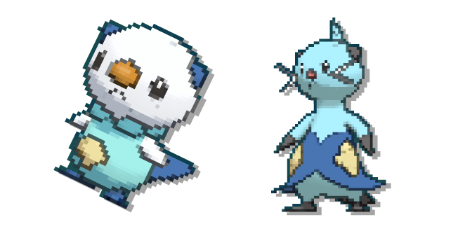 Pokemon Oshawott and Dewott Pixel Cursor