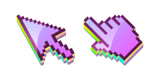 3D Prune Pourpre Pixel Cursor
