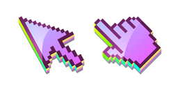 3D Prune Pourpre Pixel Curseur