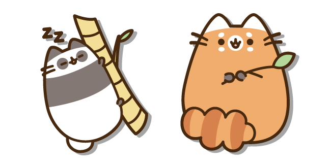 Pusheen Panda Géant et Panda Roux Cursor