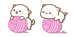Mochi Mochi Peach Cat y la Bola de Lana Rosa cursor