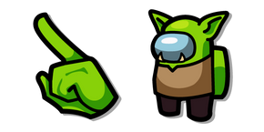 Курсор Among Us Green Goblin Character