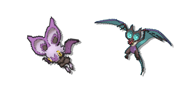Pokemon Noibat and Noivern Pixel Cursor