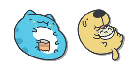Bugcat Capoo and Dogdog Eating Too Many Snacks Cursor