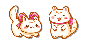 Курсор Kawaii White Cat with a Pink Bow