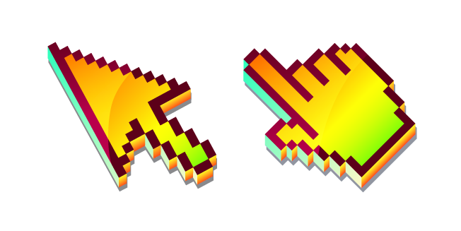 3D Mango Amarillo Píxel Cursor