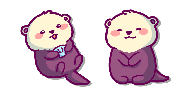 Kawaii Sea Otter with its Shell курсор