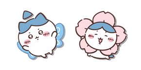 Chiikawa Hachiware Butterfly and Flower Cursor