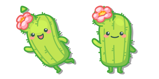 Cute Cactus with a Pink Flower Cursor