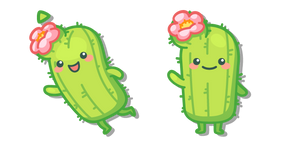 Cute Cactus with a Pink Flower Cursor