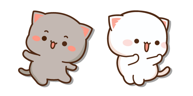 Mochi Mochi Peach Cats Peach et Goma Dansent Cursor