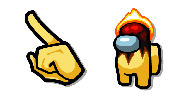 Among Us Personnage d'Allumette Jaune Cursor