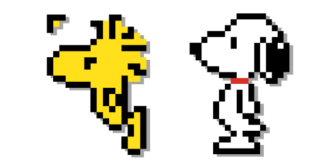 Snoopy y Woodstock Píxel Cursor