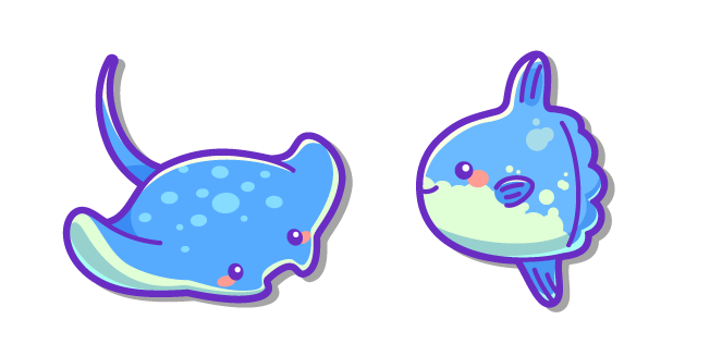 Kawaii Raya y Pez Luna Cursor
