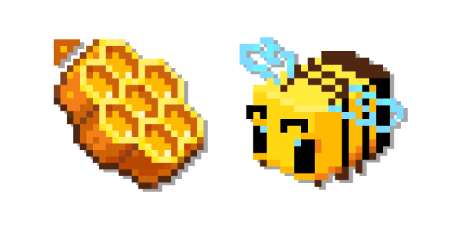 Abeille Mignonne et Rayon de Miel Pixel Cursor