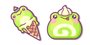 Mignons Glace Grenouille et Gâteau Roulé Grenouille Curseur