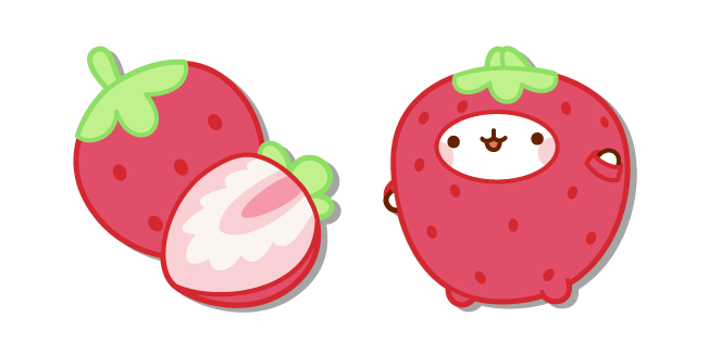 Molang in a Strawberry Costume Cursor