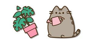 Pusheen Arroser une Plante Curseur