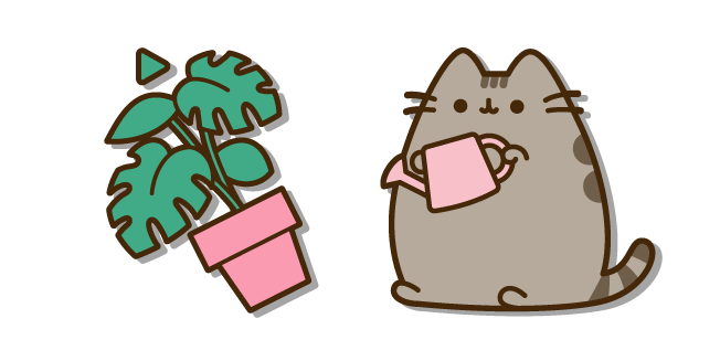 Pusheen Arroser une Plante Cursor