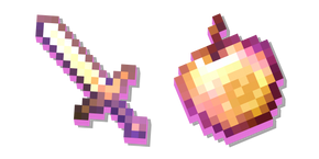 Minecraft Pomme d'Or Enchantée et Épée d'Or Enchantée Curseur