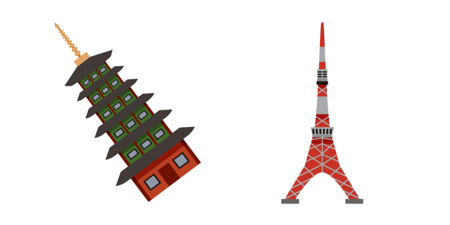 Japan Pagoda and Tokyo Tower Cursor