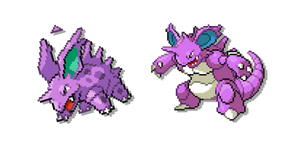 Pokemon Nidorino y Nidoking Píxel cursor