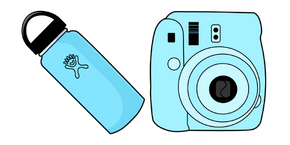 VSCO Girl Water Bottle and Film Camera Cursor