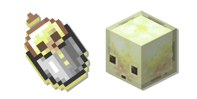 Minecraft Sulfur Cube and Bucket of Sulfur Cube Cursor