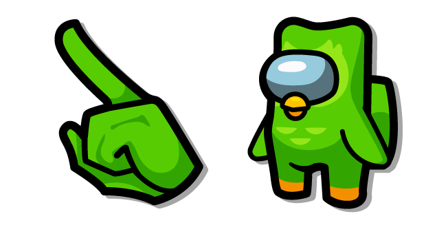 Among Us Personaje Búho Verde de Duolingo Cursor
