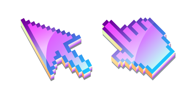 3D Purple Lilac Pixel Cursor