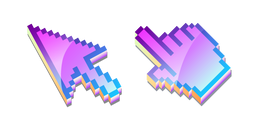 3D Lilas Violet Pixel Curseur