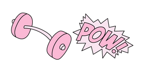 VSCO Girl Barre d'Haltères Rose et Bulle de Dialogue POW Curseur