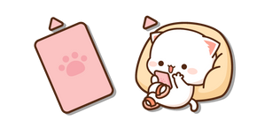 Курсор Mochi Mochi Peach Cat Scrolling on the Phone