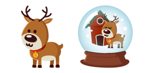 Christmas Deer and Snow Globe Curseur