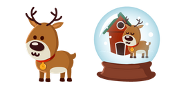 Christmas Deer and Snow Globe Cursor