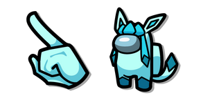 Among Us Personaje de Pokémon Glaceon Cian cursor